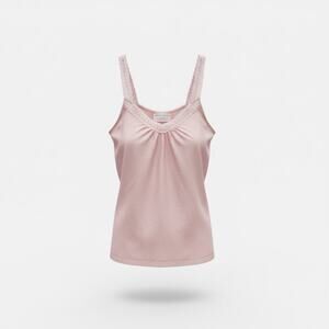 New York & Company Women’s Medium 8 10 Pink Lace Strap Tank Top 100% Cotton